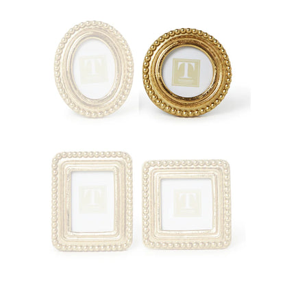 Two's Company Beaded Gold Photo Frames