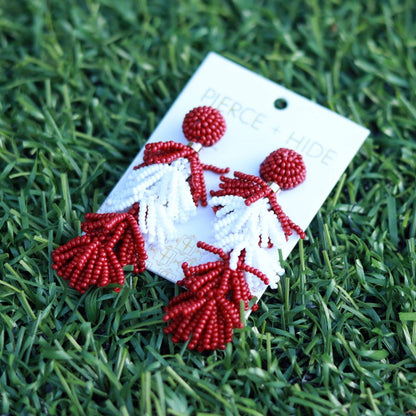 Pierce + Hide - Custom Beaded Tassel Earring| Game Day Earrings| Back to School