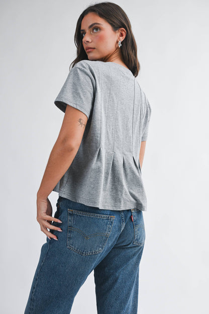 AEMI + CO - 8613HK Pleated Swing Tee Top