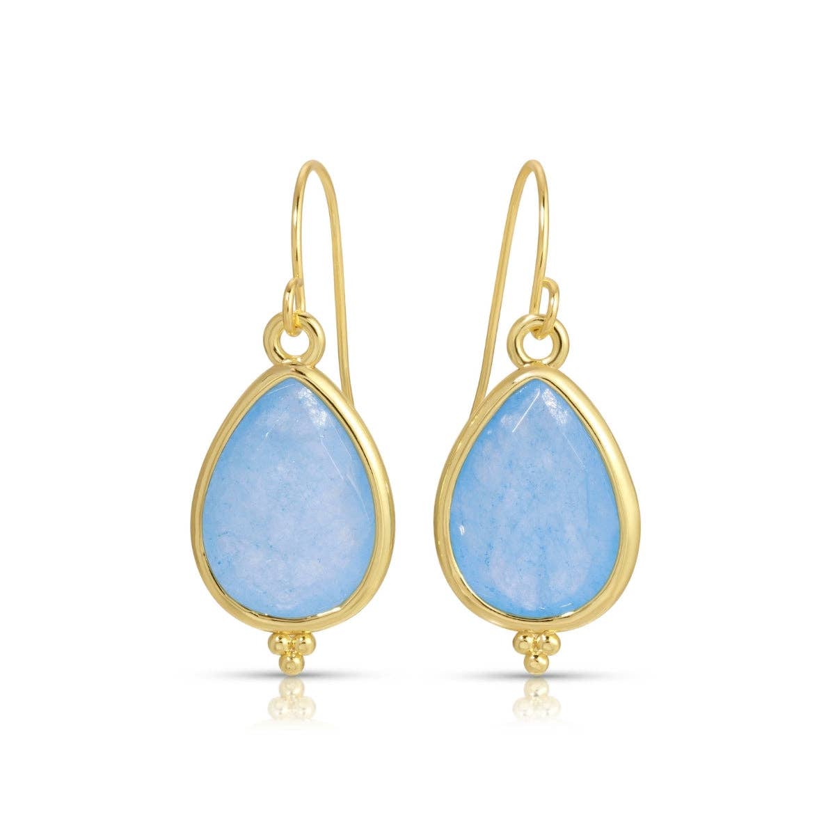 Splendid Iris - Teardrop Stone Earrings