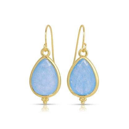 Splendid Iris - Teardrop Stone Earrings