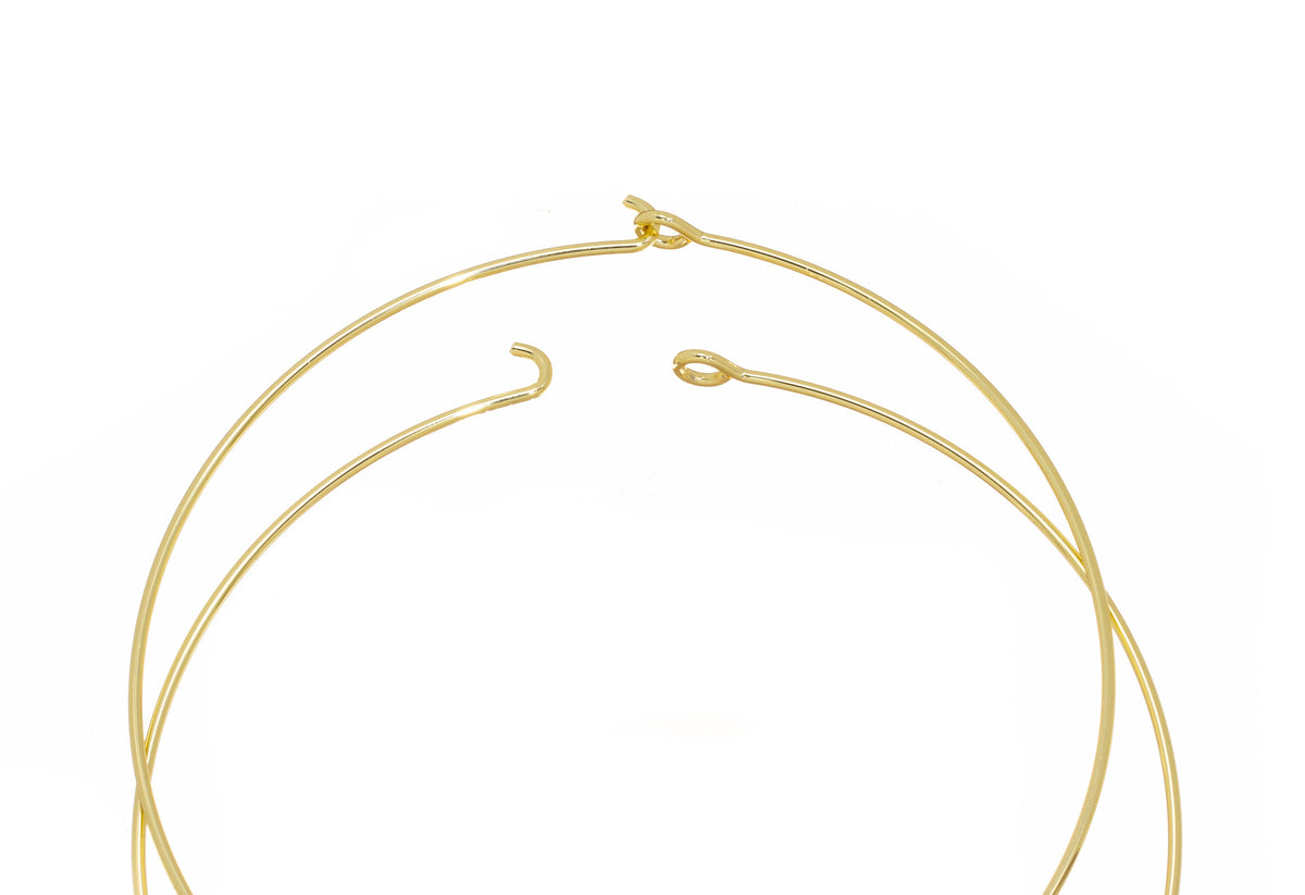 Jewel Pledge - Gold Wire Choker Necklace, Wire Collar Necklace NLG1043