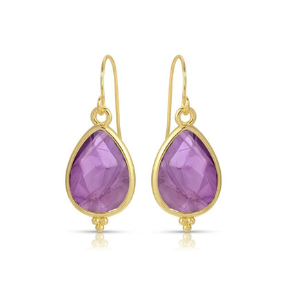 Splendid Iris - Teardrop Stone Earrings