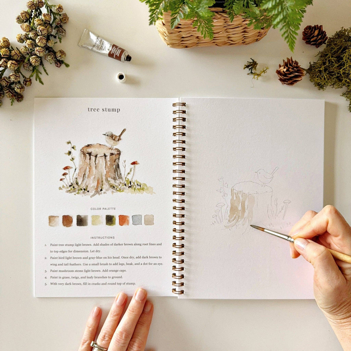 emily lex studio - Woodland watercolor workbook
