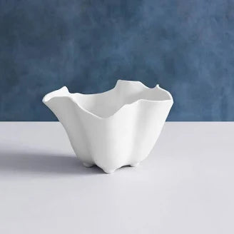 Beatriz Ball VIDA Nube white ice bucket with organic wavy ruffled rim