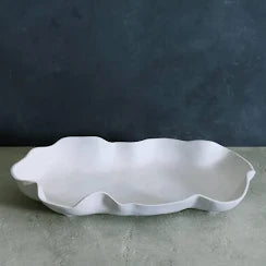Beatriz Ball Nube large white platter with organic wavy scalloped edges