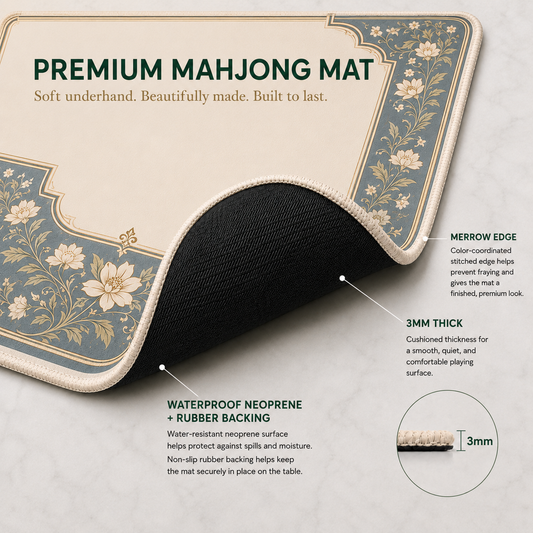 Pat's Monograms, LLC - Jade & Jasper — Jacobean Damask Mahjong Mat