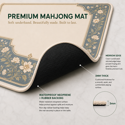 Pat's Monograms, LLC - Sunday in the Garden — Chinoiserie Mahjong Mat - PREORDER