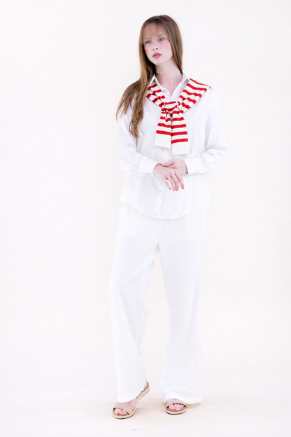 Original USA - Striped Preppy Mock Sweater Wrap