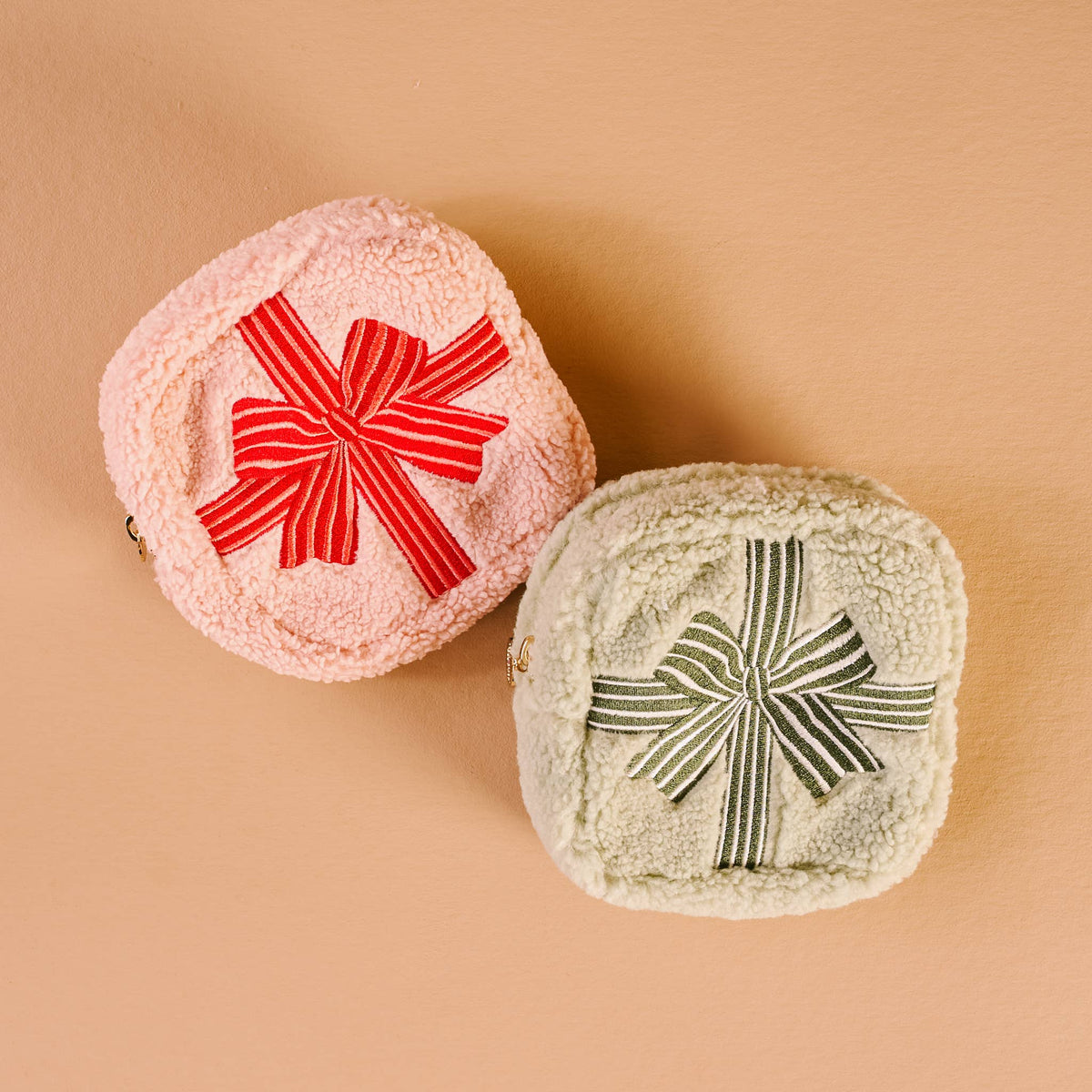 The Darling Effect - Teddy Pouch-Square Holiday Gift Bow Red
