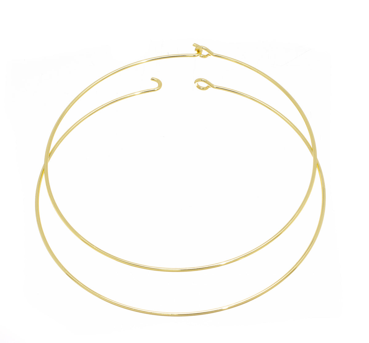 Jewel Pledge - Gold Wire Choker Necklace, Wire Collar Necklace NLG1043