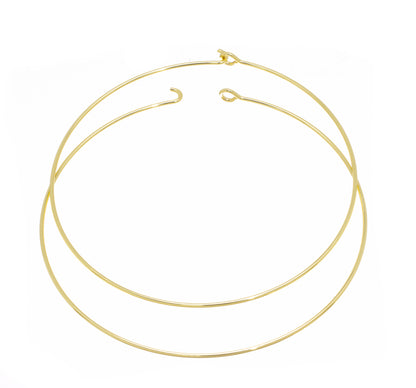 Jewel Pledge - Gold Wire Choker Necklace, Wire Collar Necklace NLG1043
