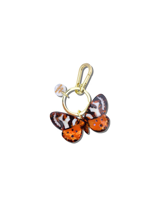 Solar Eclipse - Hand-painted Tiger Moth Bag Charm + Keychain