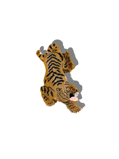 Solar Eclipse - Hand-painted Tiger Animal Claw Hair Clip