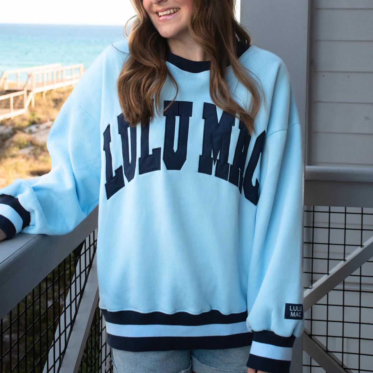 Lulu Mac - Social Society Light Blue/Navy Stitch
