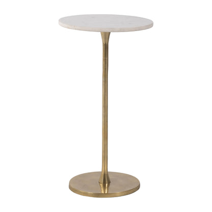 Sagebrook Home - Gold/White Marble Top End Table
