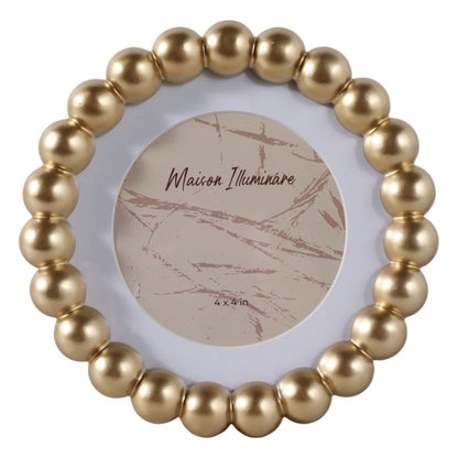 Sagebrook Home Gold Glass Elegant Matted Beaded Frame, 6x6 in.