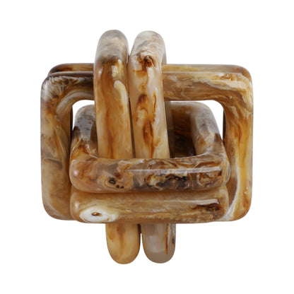 Sagebrook Home - Resin Marbled Knot Decorative Sculpture - Tan, 6 in.