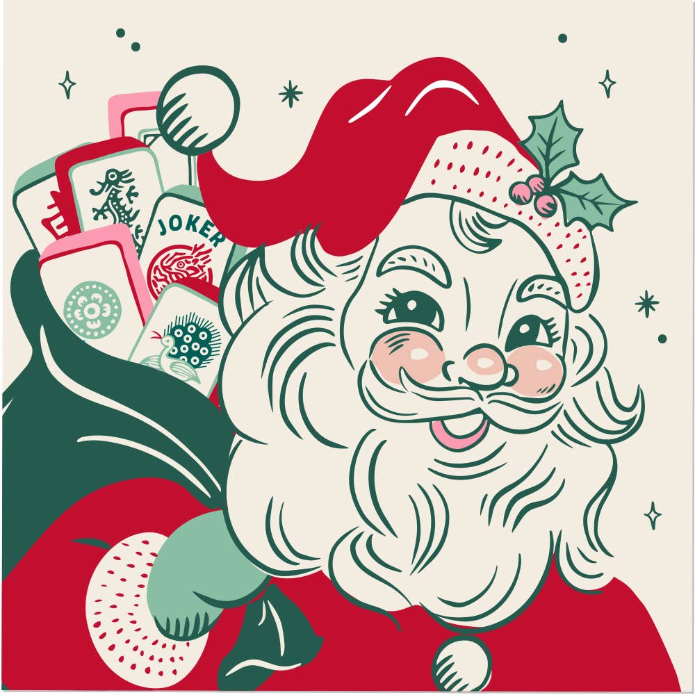 soiree-sisters - Mahjong Holiday Cocktail Napkins | Mahj Santa