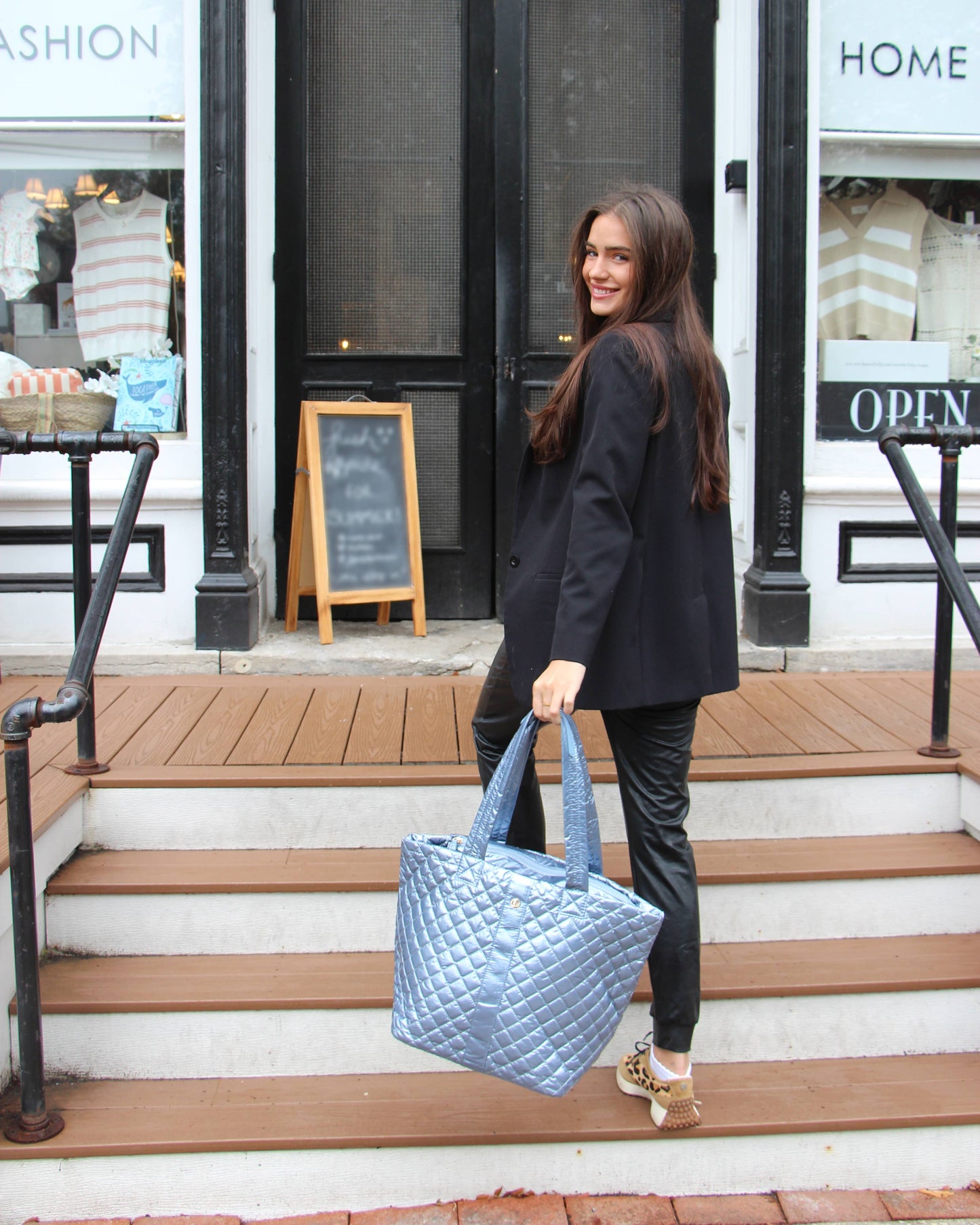 Lemonbella - Lemonbella Ice Blue Diamond Tote Shoulder Bag Gift