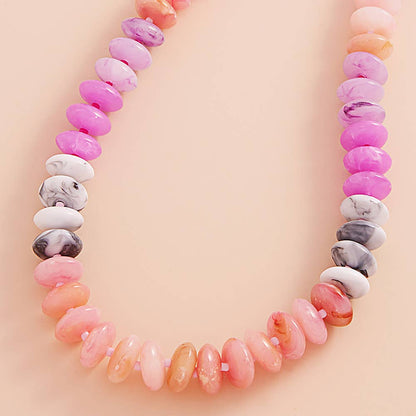 Sensibling Corp. - Ombre Resin Oval Disk Beaded Necklace