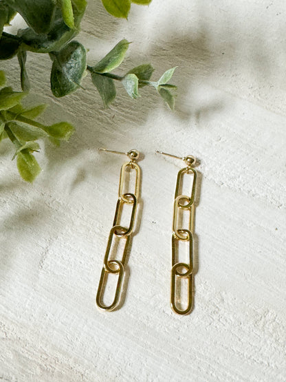 Cameron McIntosh Designs - Paperclip Chain Stud Earrings