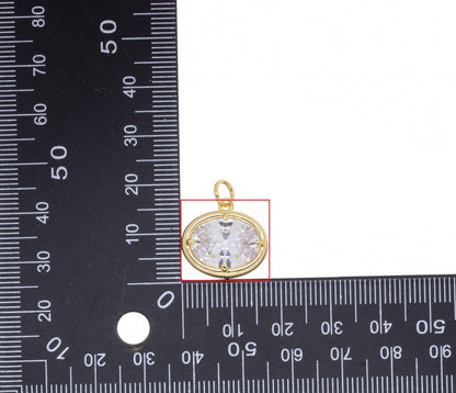 Jewel Pledge - Oval Top Quality CZ Pendant For Jewelry Making, CPG-CPS3067