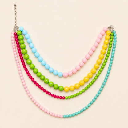 JOSSLYN by wall to wall - Multi Resin Beaded layered Necklaces