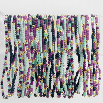 Splendid Iris - Assorted 2mm Stretch Seed Bead Bracelets