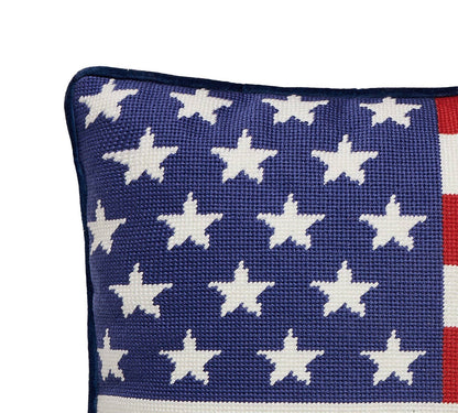 Peking Handicraft - American Flag Embroidered Pillow