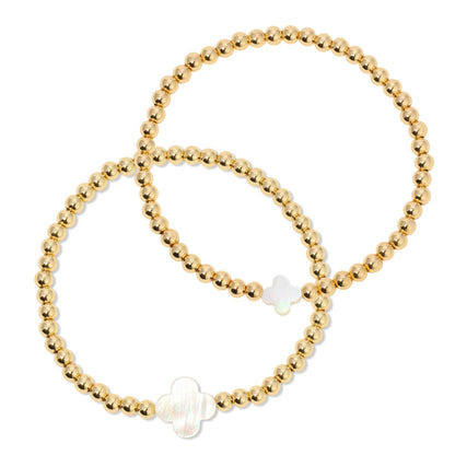 Splendid Iris - 4mm Bracelet With Shell Quatrefoil Accents