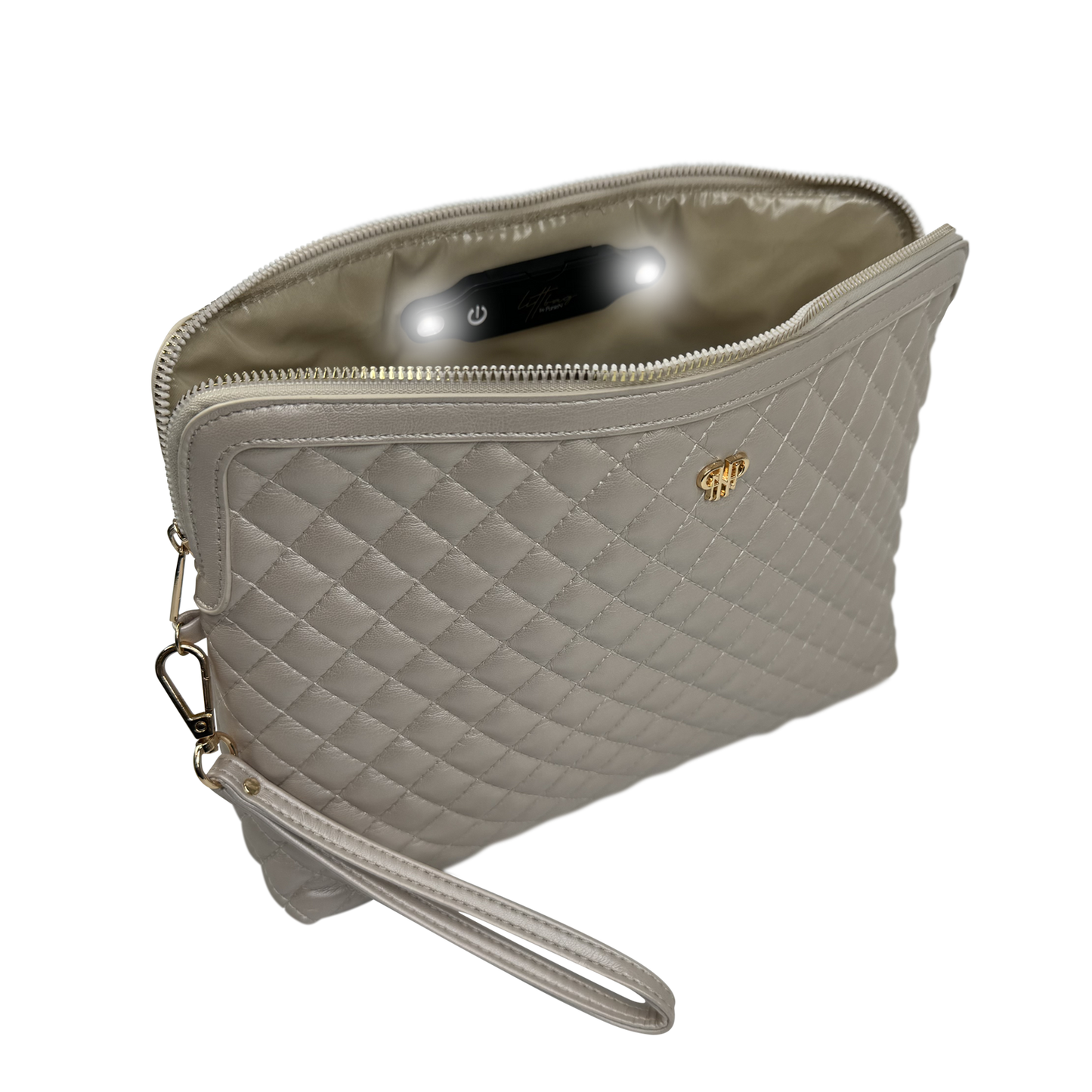 PurseN  - NEW Updated Litt Makeup Case - Pearl Quilted