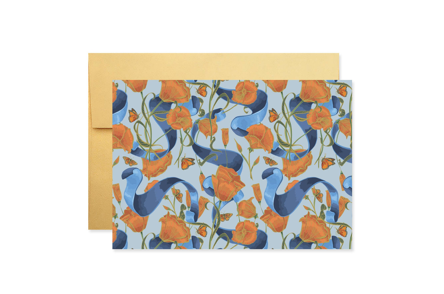 Good Juju Ink - Poppies & Ribbons Stationery Boxed Set Of 6 Cards