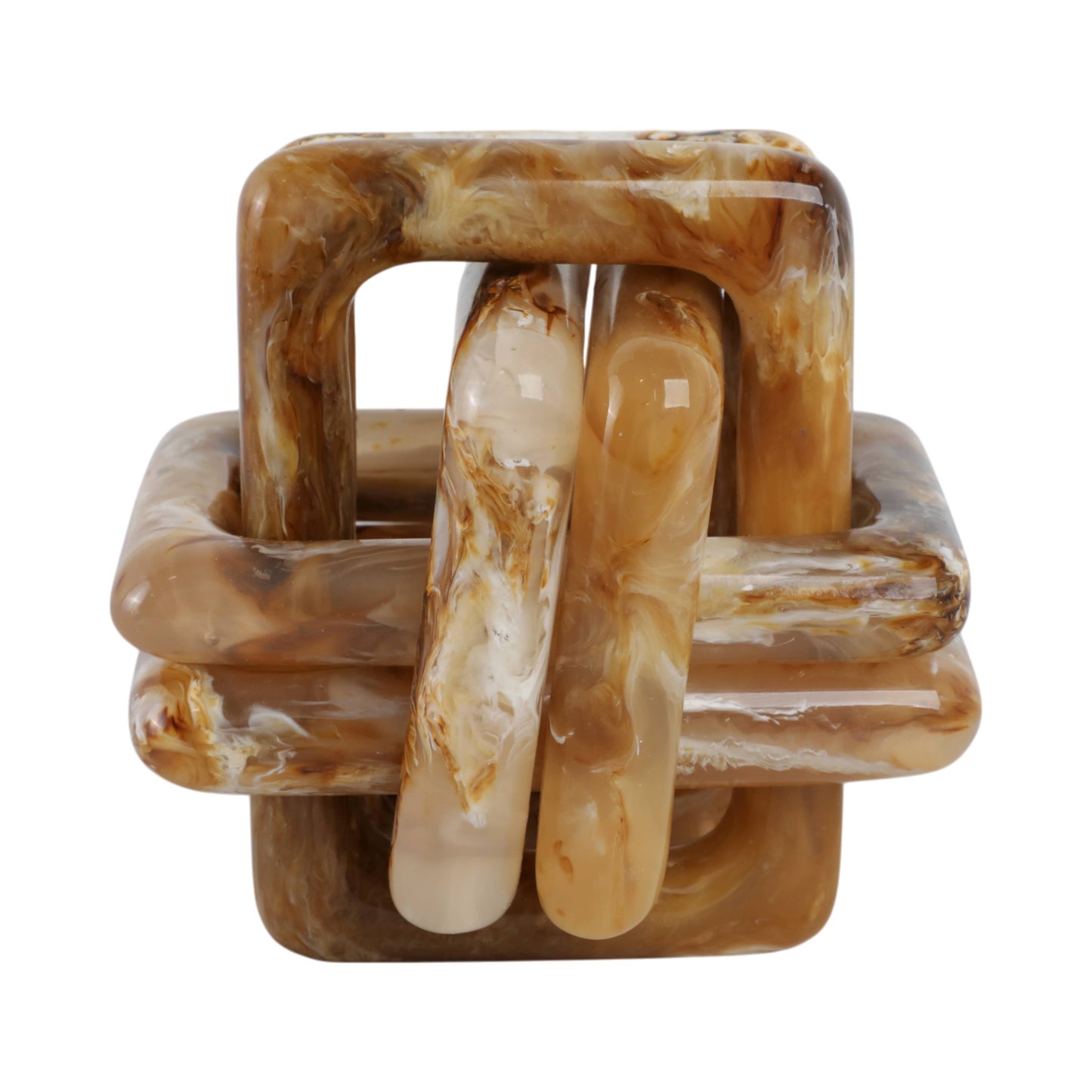 Sagebrook Home - Resin Marbled Knot Decorative Sculpture - Tan, 6 in.