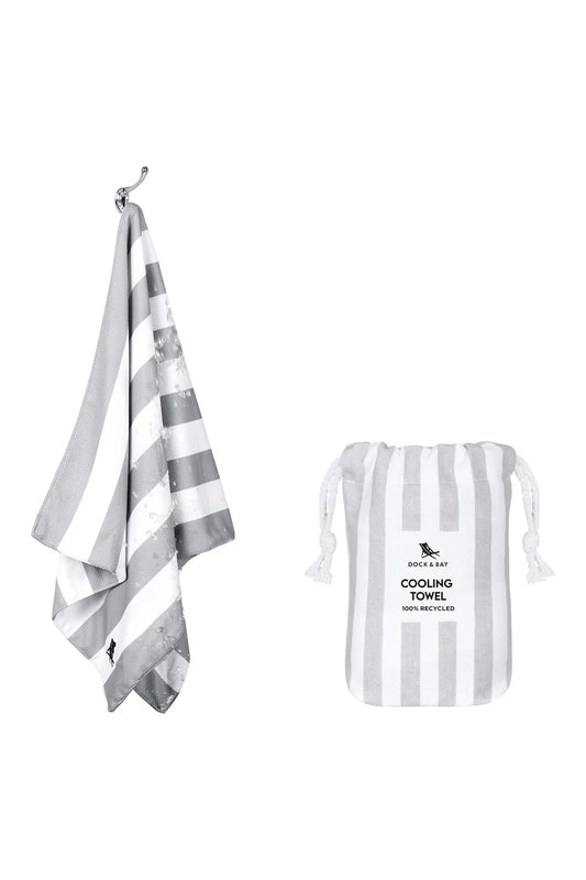 Dock & Bay Cooling Towel (Grey & White Stripe)