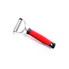 Le Creuset Julienne peeler with red handle and stainless steel julienne blade