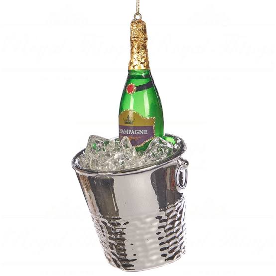 180 Degrees Silver Champagne Bucket Ornament