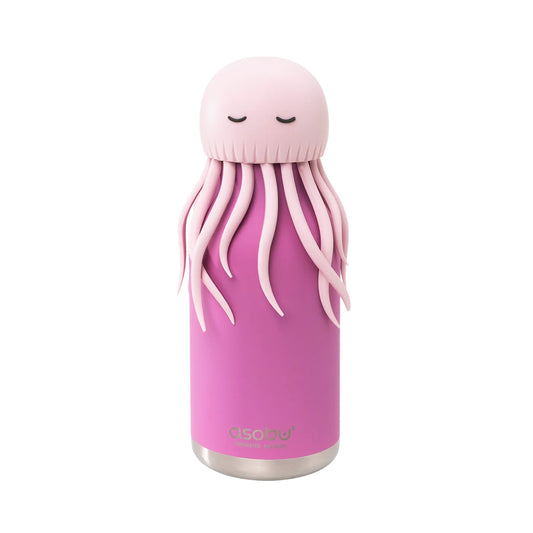 Asobu Bestie Bottle jellyfish design in magenta with pink tentacles