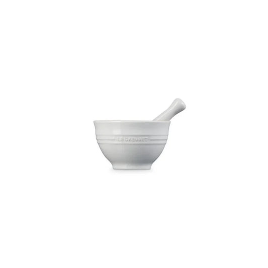 Le Creuset White Mortar and Pestle with grinding tool