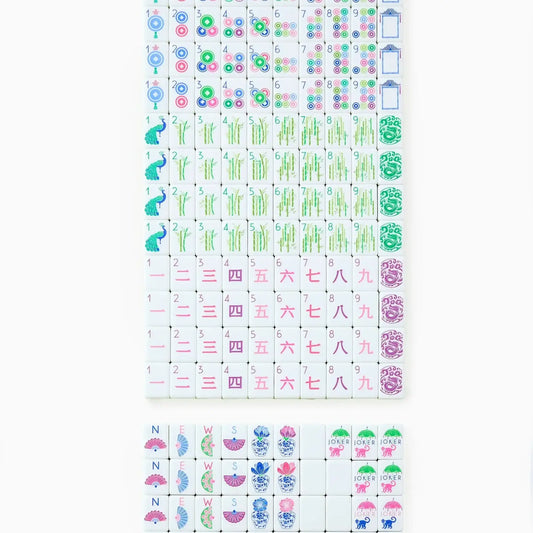 Oh My Mahjong Limoncello tile set all tiles arranged in rows showing full pattern details