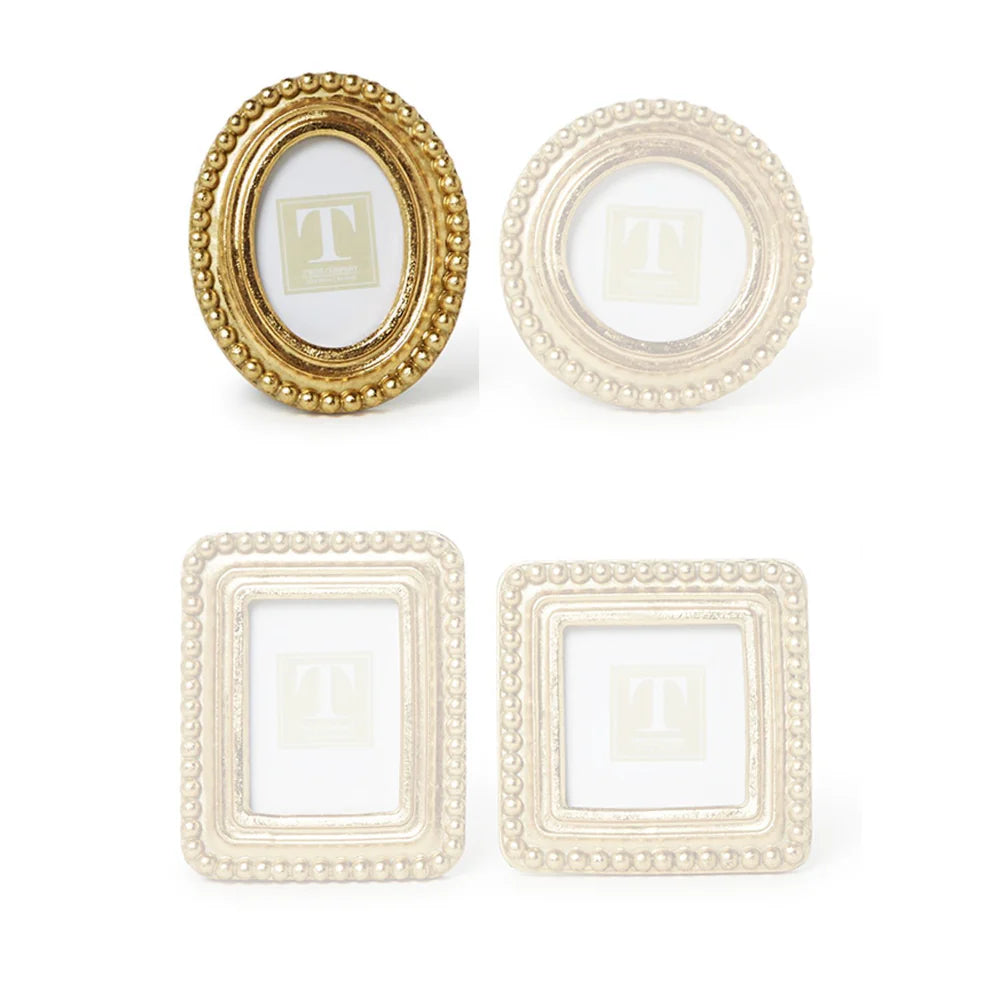 Two's Company Beaded Gold Photo Frames