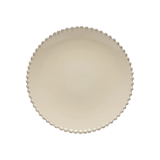 Costa Nova Pearl Cream dinner plate in off-white with beaded edge detail