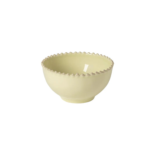 Costa Nova Pearl Green Cereal Bowl with beaded rim, pale sage green