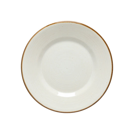 Costa Nova Sardegna Dinner Plate in cream with rustic tan rim