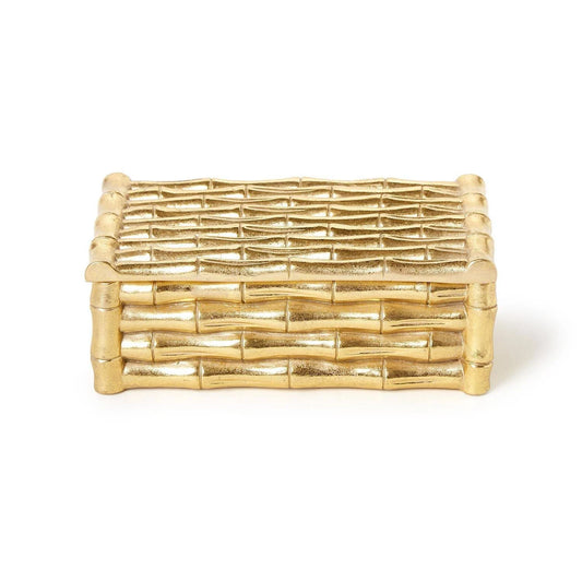 Two’s Company Gold Bamboo Box