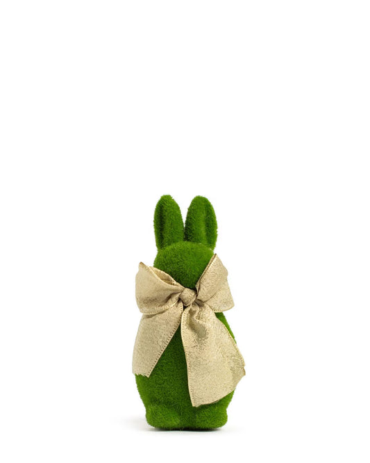 The Royal Standard Camille green moss bunny topiary with cream linen bow accent