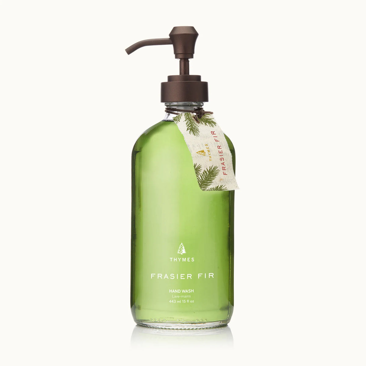 Thymes Frasier Fir Green Glass Hand Wash