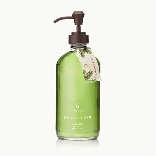 Thymes Frasier Fir Green Glass Hand Wash