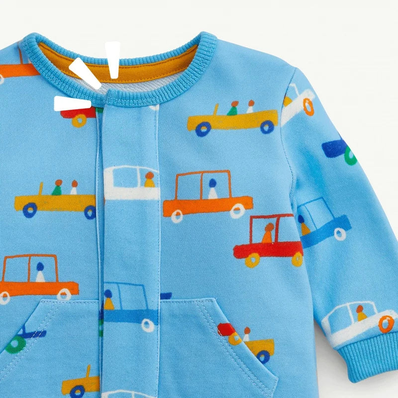 Magnetic Me Blue Cars French Terry Romper